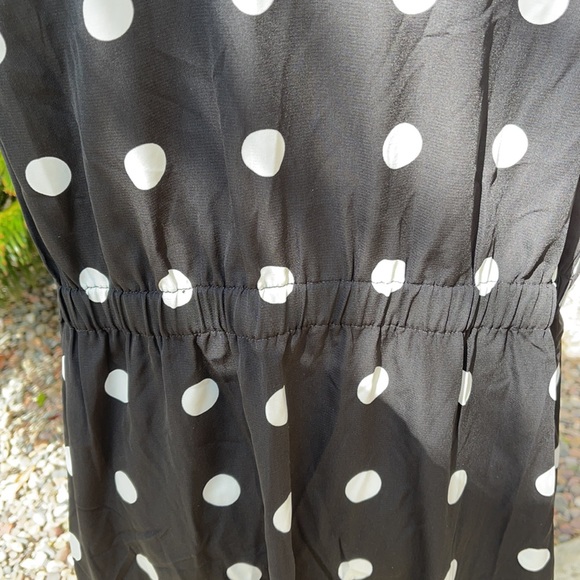 Anthropologie Pleione Black & White Polka Dot Long Vest Duster Size Medium - Picture 7 of 15